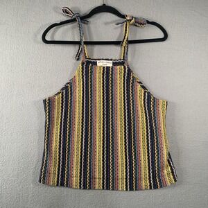 Texture & Thread X Madewell crochet tank top, small Strips Colorful